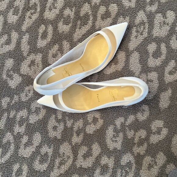 Christian Louboutin white Leather & Mesh Pump - Picture 1 of 5